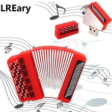 Diseño novedoso de instrumentos musicales, modelo de acordeón rojo, unidad Flash USB de 4GB, 8GB, 16GB, 32GB, estilo de arte Musical, pendrive 2024 - compra barato