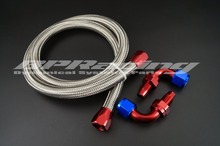 1 Meter AN6 Durable Braided Stainless Steel Racing Fuel Oil Hose  Line / 6AN Oil Cooler Hose Line + 90 degree oil hose Fitting 2024 - buy cheap