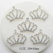 Yundfly 10pcs/lot Crown Rhinestone Buttons Bling for DIY Baby Girls Headband Wedding Party Bride Headdress Hair Embellishment 2024 - buy cheap