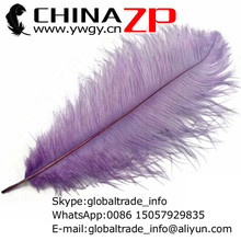 CHINAZP Factory 40~45cm(16~18inch) Length 100pcs/lot Good Quality Party Centerpiece Dyed Lavender Ostrich Feathers 2024 - buy cheap