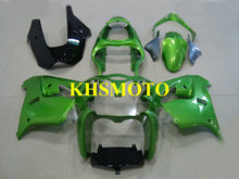 Высококачественная форма для литья под давлением мотоцикла для KAWASAKI Ninja ZX9R 00 01 ZX 9R 2000 2001 zx9r ABS крутой зеленый комплект обтекателей + подарки KV55 2024 - купить недорого