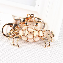 New Lovely Crab Opals Cute Crystal Charm Pendant Purse HandBag Key Ring Chain Party Favorite High-quality Best Gift 2024 - buy cheap
