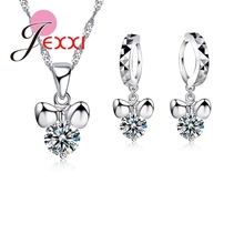 Bijoux Fixe-Conjuntos de joyería de cristal austriaco, colgante de lazo inteligente, Collar de plata de ley 925, accesorios para pendientes de boda 2024 - compra barato