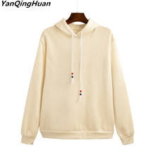 Autumn Fashion Solid Color Women's Sweatshirt YANQINGHUAN 2018 New Sling Harajuku Pullover Long-sleeved Loose Casual Tops Hoodie 2024 - buy cheap