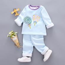 Conjuntos de ropa de terciopelo para niñas y bebés, blusa cálida con estampado de piruleta, pantalones, Suit1-4y de otoño e invierno, 2019 2024 - compra barato