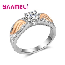 New Fashion Wings CZ Zircon Finger Rings For Women Fashion Jewelry Anillos Rose Gold Color 925 Sterling Silver Anel Bijoux Ring 2024 - buy cheap
