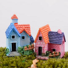 Миниатюрный домик, 1 шт., миниатюрный декор для замков, вилла, сказочные фигурки в лесу, статуэтки для террариума феи, садовый декор, мини-замок 2024 - купить недорого