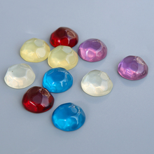 Newest 40pcs/Lot 23*11MM Faceted Flatback Half Round shape Resin Cabochons Transparent Jelly Style Jewelry Accessories Material 2024 - buy cheap