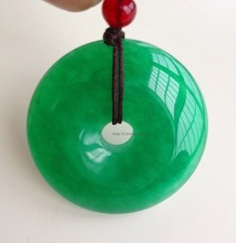 Jades Verdes Naturales chinos de 30mm, joyería tallada a mano, COLLAR COLGANTE armonía 2024 - compra barato