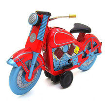 Винтажная Коллекция Ретро оловянные игрушки классический заводной ветряной трёхколёсный мотоцикл оловянные игрушки с ключом подарок для взрослых детей 2024 - купить недорого