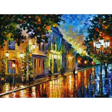 Contemporary art on the way to morning knife oil painting canvas beautiful landscape pictures for wall decor 2024 - buy cheap