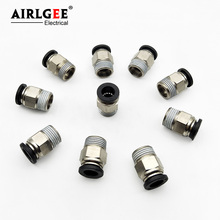 10Pcs 3/8"PT Male Thread Straight Black Pneumatic One Touch Push In Connector Quick Fitting Adapter for 10mm Tube PC10-03 2024 - buy cheap