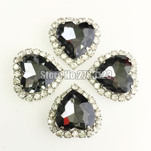 Free shipping 12mm 10pcs/20pcs heart Crystal buckle,gray AAA Glass Crystal sew on rhinestones diy/clothing accessories SKHY03 2024 - buy cheap
