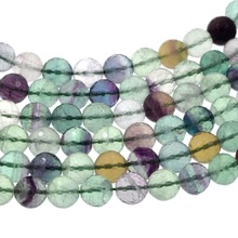 Free Shipping Natural Stone 10mm Cut Faceted Round Rainbow Fluorites Beads Fit DIY Charms Bracelet  For Jewelry Making 2024 - buy cheap