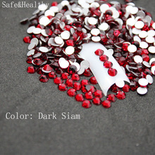 1440PCS Dark Siam SS3-SS34  Rhinestones Back Flat Round Nail Art Decorations And Stones Non Hotfix  Crystals for DIY Glass 2024 - buy cheap