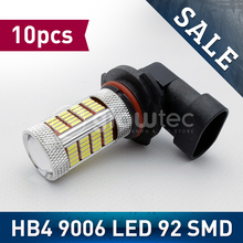 Bombilla LED HB4 9006 92smd para faro delantero de coche, luces de día LED de alto brillo, 12V, GLOWTEC, venta al por mayor, 10 Uds. 2024 - compra barato