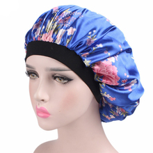 Comfortable WomenFashion Wide Band Satin Bonnet Hair Cap Night Sleep Hat Ladies Turban 2024 - buy cheap