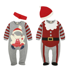 Spring Autumn Cartoon Baby Rompers Costume Cotton Boys Girls Long SleeveChristmas Romper+Hat Or Scarf Newborn Kids Clothing 2024 - buy cheap