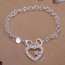 Elegant Gorgeous Design H028 Delicate Silver Color Bracelets For Women Charm Fashion Jewelry Inlaid Gem Heart Bracelet Auzajmga 2024 - buy cheap