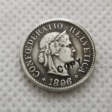 Ultra raro 1896-b suíça 5 rappen (não magnético) cópia moeda frete grátis 2024 - compre barato