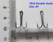 60 x Chemically Sharpened Fishing Double Hooks(7826) 8# Fishing Tackle 2024 - buy cheap