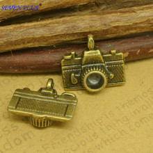 Dijes de cámara Vintage de bronce antiguo de 14mm x 15mm, 20 unids/lote, alta calidad 2024 - compra barato