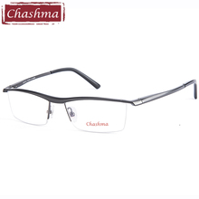 Chashma armação de óculos semi aro de liga, armação de óculos para homens com prescrição 2024 - compre barato