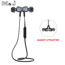 M&J M6 Stereo Wireless Bluetooth V4.1 Earphone Sports Running Magnetic Noise Cancelling Earpiece With Mic For Iphone Xiaomi 2024 - buy cheap