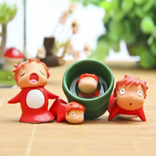 4pcs Miyazaki Hayao Ponyo Doll Landscape Ornaments Model Action Figure Toy Cartoon Garden Ornament Bonsai Home Decor Gift Toys 2024 - buy cheap