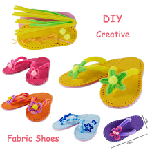 Zapatos de tela no tejida hechos a mano para niños, zapatillas creativas de moda, Kit de costura, Arte y manualidades, juguetes educativos 2024 - compra barato