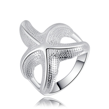 Классические серебряные кольца в виде морской звезды, женские очаровательные милые модные украшения, изысканные рождественские подарки R538 2024 - купить недорого