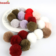 4CM Faux Fur PomPom Fluffy Artificial Rabbit Hair pom Ball Bead Charms for DIY key chain Pendant Earring Findings 6pcs/lot 2024 - buy cheap