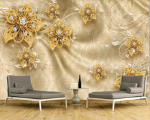 3D тиснением золотые Драгоценности Роза узор обои росписи papel де parede, гостиной диван ТВ стены спальни обои домашний Декор Бар 2024 - купить недорого