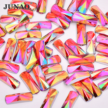 JUNAO 6*16mm Red AB Crystal Rhinestones Flatback Acrylic Gems Rectangle Crystals Stones Non Sewing Strass for Jewelry Making 2024 - buy cheap