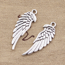 12pcs Charms Double Sided Angel Wings 33x12mm Antique Making Pendant fit,Vintage Tibetan Silver color,DIY Handmade Jewelry 2024 - buy cheap