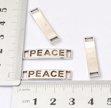 60pcs/lot 6x28mm Alloy Antique Silver Color Lettering "PEACE" 2Holes Charms Pendant Jewelry connection 2024 - buy cheap