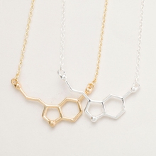 Colar feminino de ouro serotonina, recém-chegado de 30 tamanhos, colar com moléculas de otonina 2024 - compre barato