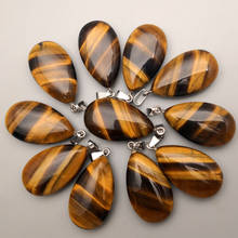 Tiger Eye High quality natural stone water drop pendant for jewelry making fashion Point Necklace accessories 10Pc Free shipping 2024 - buy cheap