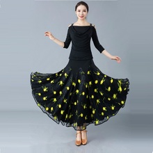 Adult Ballroom Dancing Skirt Black Flamenco Skirts Ballroom Dance Suit Women Waltz Dancing  Costumes Modern Dance Dress D0829 2024 - buy cheap