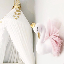 Oloey bonito animal cisne flamingo parede pendurado montagem de pelúcia brinquedo boneca princesa para a menina do miúdo presente do bebê quarto berçário decoração 2024 - compre barato