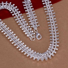 925 jewelry silver plated Necklace, silver Necklace Pendant Fish Bone Necklace N166 /NDNDFLOF PRSBQSZI 2024 - buy cheap