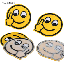 Tianxinyue patches 20 emenda rosto sorridente patch para costura em ferro aplique acessório faça você mesmo 2024 - compre barato