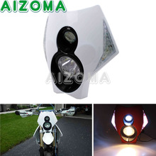 White Motocross Enduro Dirt Bike Universal LED Headlight With Turn Signal Lighting For Honda Suzuki EXC CRF DR 125 250 300 2024 - buy cheap