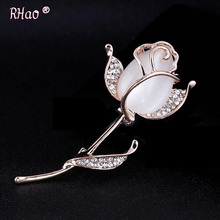 RHao Delicate 2018 flying opal flowers brooches for women wedding party dress jewelry accessories scarf buckles hijab pins gift 2024 - buy cheap