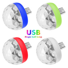 DC5V Mini Colorful LED Disco Light USB Powered Portable Crystal Magic Ball Stage Effect Lamp Home Party Decoration 2024 - buy cheap