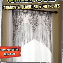 Halloween Gothic Black Lace Tassel Valance Skull Bat Tulle Topper Shawl Halloween Haunted House Party Curtains Fabric Tablecloth 2024 - buy cheap