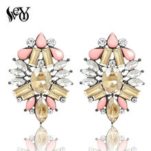 VEYO-pendientes hipérbole Vintage para mujer, aretes de cristal, joyería de moda 2024 - compra barato