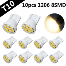 Bombillas LED T10 W5W 1206 SMD para Interior de coche, luz de techo para maletero o matrícula, color blanco cálido, 168, 192, 10 Uds. 2024 - compra barato