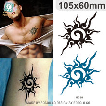 Rocooart-pegatinas de tatuaje temporales impermeables para hombres y mujeres, tatuaje falso estilo Harajuku, elefante, pez, pecho y hombro, HC62-81 2024 - compra barato