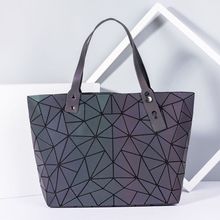 Maelove Luminous bag Geometry Laser Plain Folding tote Diamond Tote Quilted Shoulder bag geometric Handbag  Free Shipping 2024 - buy cheap